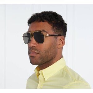 NEW GUCCI BLACK GOLD UNISEX SUNGLASSES GUCCI GG1220S 001